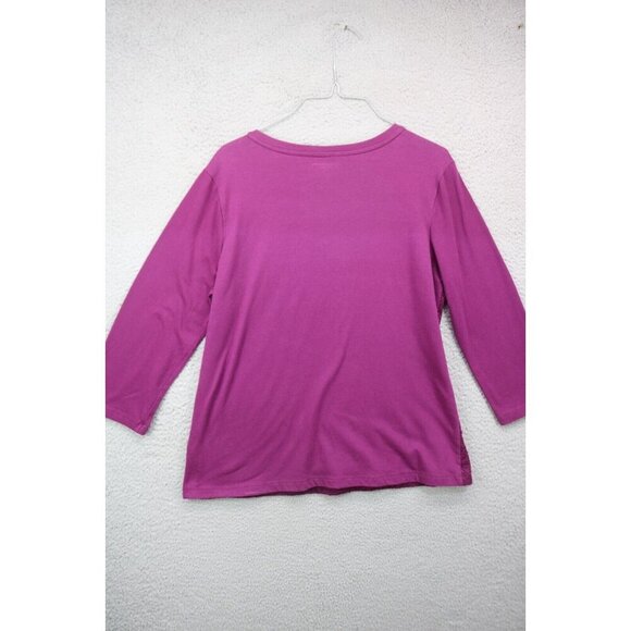 Laura Scott Lace Purple 3/4 Sleeves Top-Size Large - Picture 7 of 8